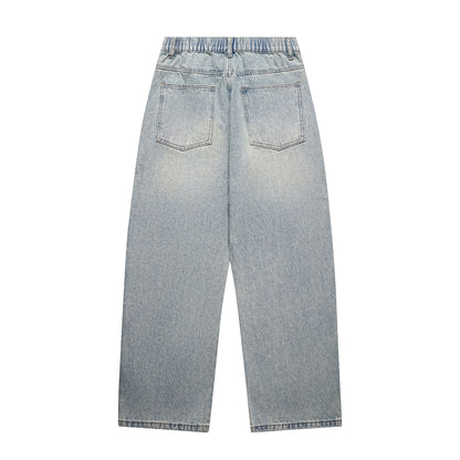 Relaxed Straight Leg Wide Leg Jeans Men  Casual Pants